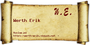 Werth Erik névjegykártya